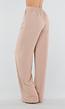 High Waist Beige Linnen Look Tall Broek met Tailleband
