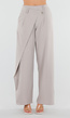 Beige Barrel Pantalon met Plooien en Stretchband
