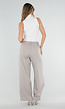Beige Barrel Pantalon met Plooien en Stretchband