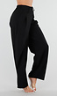 Zwarte Barrel Pantalon met Plooien en Stretchband