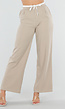 Beige Pantalon met Stretch en Trekkoord Taille