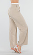 Beige Pantalon met Stretch en Trekkoord Taille