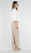 Beige Pantalon met Stretch en Trekkoord Taille