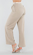 Beige Pantalon met Stretch en Trekkoord Taille