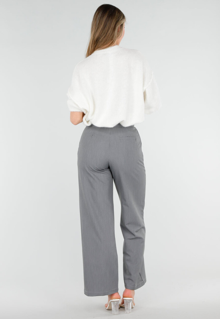 Grijze Pantalon met Stretch en Trekkoord Taille