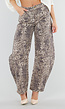 Panterprint Balloon Jeans met High Waist en Barrel Pijpen