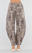 Panterprint Balloon Jeans met High Waist en Barrel Pijpen