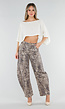 Panterprint Balloon Jeans met High Waist en Barrel Pijpen
