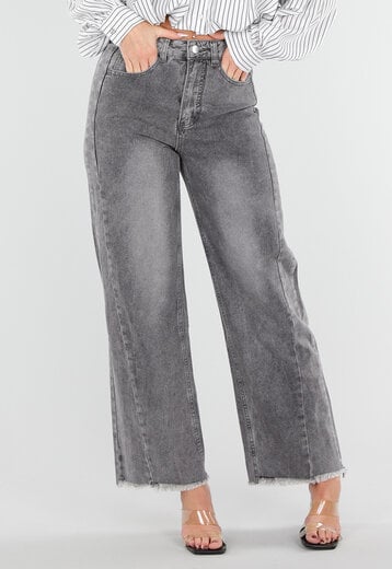 Grijze Straight Leg Jeans