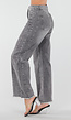 Grijze High Waist Straight Leg Jeans met Rafelige Zoom