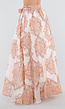 Oranje Maxi Rok met Paisley Print en Strikceintuur