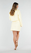 Butter Yellow Mini Rok met Overslag en Goudkleurige Knopen aan Voorkant