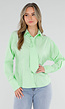 Mintgroene Blouse met Stropdas en Lange Mouwen