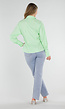 Mintgroene Blouse met Stropdas en Lange Mouwen