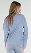 Blauwe Gestreepte Polo Longsleeve met Stretch