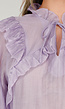 Lila Ruffle Blouse met Strikdetail en Lange Mouwen