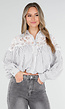 Grijs Gestreepte Cropped Blouse