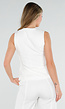 Witte Mouwloze Blazer Top met Vierkante Hals