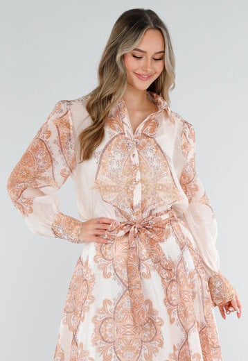 Oranje Blouse met Paisley Print