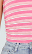 Roze Gestreepte Halter Crop Top met Pads