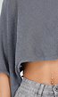 Grijze Losvallende Cropped Top met Vleermuismouwen