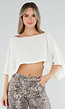 Crème Cropped Top met Vleermuismouwen