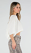 Crème Cropped Top met Vleermuismouwen