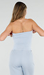 Lichtblauwe Bandeau Rib Top met Stretch