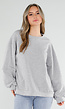 Grijze Oversized Sweater met Good Vibes Print