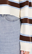 Gestreepte Polo Trui in Beige Bruin en Lichtblauw