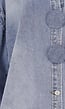 Blauwe Denim Blouse met Oversized Knopen en Lange Mouwen
