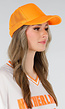 Oranje Cap met Mesh Achterkant en Verstelbare Sluiting