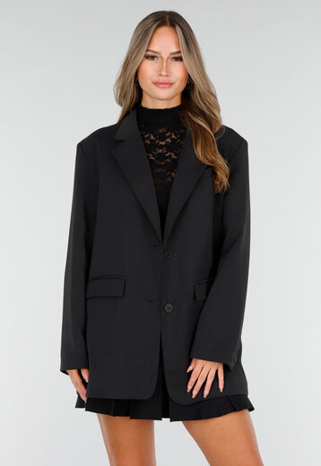 Zwarte Blazer met Glitters - Colbert - Blazer - Jasje - Dames - Kostuum