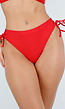 Rood Scrunch Cheeky Bikini Broekje met Strikdetails