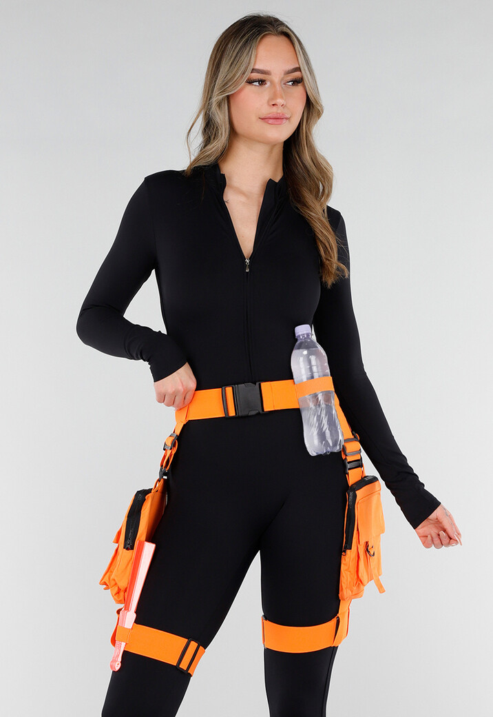 Oranje Cargo Riem met Zakken en Verstelbare Beenriemen