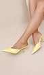 Gele Lederlook Muiltje Pumps