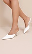Witte Lederlook Muiltje Pumps