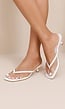 Witte Teenslipper Sandalen met Hak
