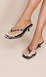 Luipaardprint Slipper Sandalen met Hak