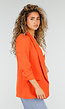 Oranje Getailleerde Blazer met Geplooide Driekwart Mouwen