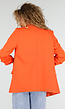 Oranje Getailleerde Blazer met Geplooide Driekwart Mouwen