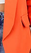 Oranje Getailleerde Blazer met Geplooide Driekwart Mouwen