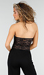 Zwarte Lace Bustier Top met Stretch