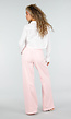 Lichtroze High Waist Wide Leg Jeans met Stud Details