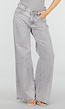 Grijze Wide Leg Jeans met Stud Details en High Waist Pasvorm