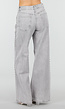 Grijze Wide Leg Jeans met Stud Details en High Waist Pasvorm