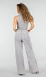 Grijze Wide Leg Jeans met Stud Details en High Waist Pasvorm