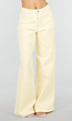 Lichtgele Wide Leg Jeans met High Waist en Rechte Wijde Pijpen