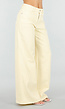 Lichtgele Wide Leg Jeans met High Waist en Rechte Wijde Pijpen