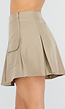 Beige Cargo Skort met Plooien en Onderbroekje